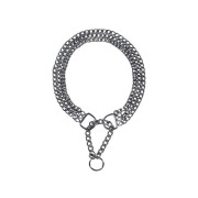 Нашийник-зашморг Trixie для собак потрійний хромований розмір XL 65 см/2,5 мм