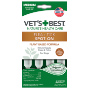 Краплі Vet's Best Flea&Tick Drops Medium для собак вагою від 7 до 18 кг 4 туби (vb10519)
