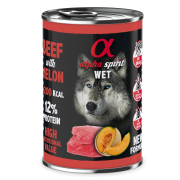 Повнораціонний вологий корм Alpha Spirit Beef with Melon з яловичиною та динею для дорослих собак 400 г (as969954)