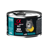 Повнораціонний вологий корм Alpha Spirit Sardine with Banana з сардиною та бананами для дорослих котів 200 г (as969190)