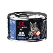 Повнораціонний вологий корм Alpha Spirit Anchovy with Red Applе з анчоусами та яблуками для дорослих котів 200 г (as969183)