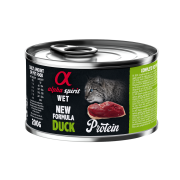 Повнораціонний вологий корм Alpha Spirit Duck Protein з качкою для дорослих котів 200 г (as311292)