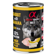 Повнораціонний вологий корм Alpha Spirit Rabbit with Banana з кроликом та бананами для дорослих собак 400 г (as969978)