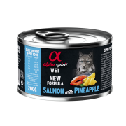 Повнораціонний вологий корм Alpha Spirit Salmon with Pineapple з лососем та ананасами для дорослих котів 200 г (as969176)