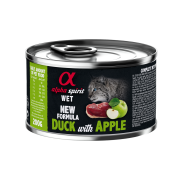 Повнораціонний вологий корм Alpha Spirit Duck with Green Apple з качкою та зеленими яблуками для дорослих котів 200 г (as311490)