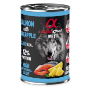 Повнораціонний вологий корм Alpha Spirit Salmon with Pineapple з лососем та ананасами для дорослих собак 400 г (as969077)