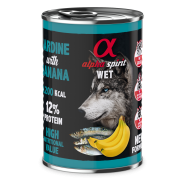 Повнораціонний вологий корм Alpha Spirit Sardine with Banana з сардиною та бананами для дорослих собак 400 г (as576307)