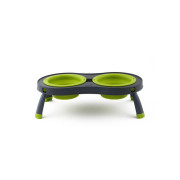 Миска подвійна для тварин Dexas Double Elevated Feeder на складній підставці 600 мл салатовий (dx30690)