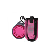 Портативна сумка Dexas BottlePocket with Travel Cup зі складною мискою розовый (dx30809)