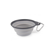 Складна миска для собак та котів Dexas Collapsible Travel Cup М з карабіном 480 мл Сірий (PW210432429)