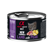Повнораціонний вологий корм Alpha Spirit Lamb with Pear з ягнятиною та грушами для дорослих котів 200 г (as969015)