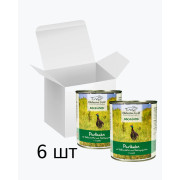 Упаковка консервованого корму Hubertus Gold для собак, цесарка з бататом, 800 г 6 шт