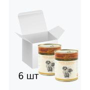 Упаковка консервованого корму Hubertus Gold для собак, індичка та вермішель, 800 г 6 шт