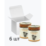Упаковка консервованого корму Hubertus Gold для собак, індичка з рисом і лляною олією, 800 г 6 шт