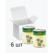 Упаковка консервованого корму Hubertus Gold для собак, птиця та рис, 800 г 6 шт