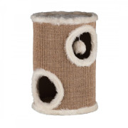 Дряпка Trixie для котів Edoardo з будиночком та іграшкою на мотузці сизаль/плюш бежева 33х50 см