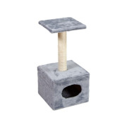 Дряпка Природа Д1 для котів з будкою сіра 32x32x65 см
