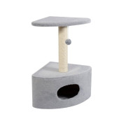 Дряпка Природа Д11у для котів кутова з будкою сіра 39x39x65 см