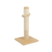 Кігтеточка Природа ДО4 для котів стовпчик з чотирма бубонами капучино 36х36х67 см