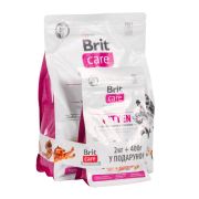 НАБІР Корм сухий Brit Care GF Kitten Healthy Growth and Development д/кошенят курка та індичка 2 кг + 400 г