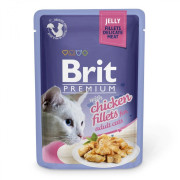 Корм вологий Brit Premium Cat Chicken Fillets Jelly pouch для котів філе курки в желе 85 г