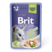 Корм вологий Brit Premium Cat Trout Fillets Jelly pouch для котів філе форелі в желе 85 г