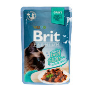 Корм вологий Brit Premium Cat Beef Fillets Gravy pouch для котів філе яловичини в соусі 85 г
