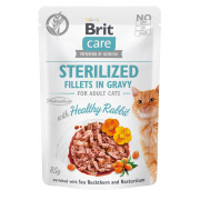 Корм вологий Brit Care Cat Pouch Sterilised для дорослих стерілізованих котів філе з кроликом в соусі 85 г