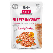 Корм вологий Brit Care Fillets in Gravy Savory Salmon д/котів філе в соусі з пікантним лососем 85 г
