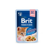 Корм вологий Brit Premium Delicate Fillets in Gravy Chicken for Kitten д/кошенят філе в соусі курка 85 г