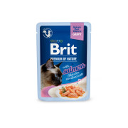 Корм вологий Brit Premium Delicate Fillets in Gravy Salmon For Sterilised д/стерилізованих котів філе в соусі лосось 85 г