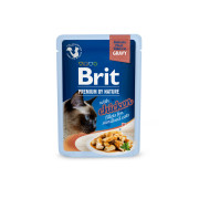 Корм вологий Brit Premium Delicate Fillets in Gravy Chicken for Sterilised д/стерилізованих котів філе в соусі курка 85 г