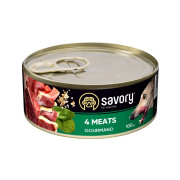 Корм вологий Savory Dog Gourmand 4 meats паштет для дорослих собак усіх порід з чотирма видами м’яса 100 г