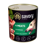 Корм вологий Savory Dog Gourmand 4 meats паштет для дорослих собак усіх порід з чотирма видами м’яса 800 г