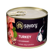 Корм вологий Savory Dog Gourmand Turkey паштет для дорослих собак усіх порід з індичкою 200 г