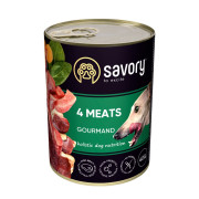 Корм вологий Savory Dog Gourmand 4 meats паштет для дорослих собак усіх порід з чотирма видами м’яса 400 г