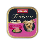 Корм вологий Vom Feinsten Adult Mini для собак міні порід з телятиною, шинкою + базилік 100 г