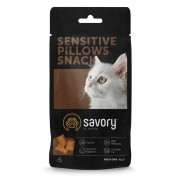 Хрумкі ласощі Savory Cats Snacks Pillows Sensitive для дорослих котів з чутливим травленням, 60 г