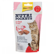 Вітамінні ласощі GimCat Nutri Pockets для котів для виведення шерсті з яловичиною та солодом 60 г