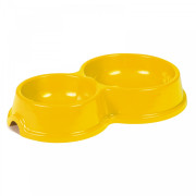 Миска подвійна №2 0,25/0,45 л для котів жовта