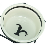 Миска Trixie Water керамічна для собак 0,25 діаметр 13 см біло-чорна