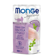 MONGE CAT Sterilised тунeць з камбалою та зеленим горошком 0.08 кг