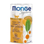 MONGE CAT Kitten тунeць з шпинатом та молодою морквою 0.08 кг