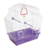 Клітка Природа Мері для дрібних декоративних птахів біла/фіолетова 44x27x54 см