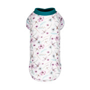 Футболка Pet Fashion Flora для собак бавовна трикотаж біла з квітковим принтом XS